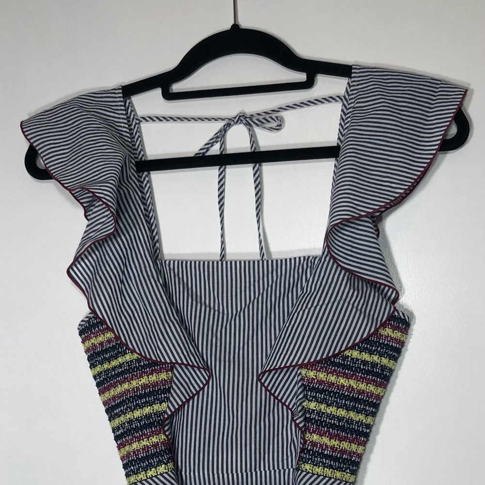 PARKER Solange striped smocked top!